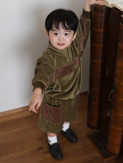 velours half zip set up