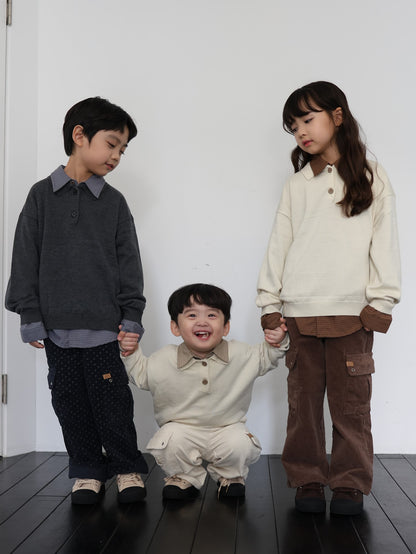 clover collar knit tops