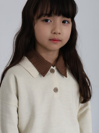 clover collar knit tops