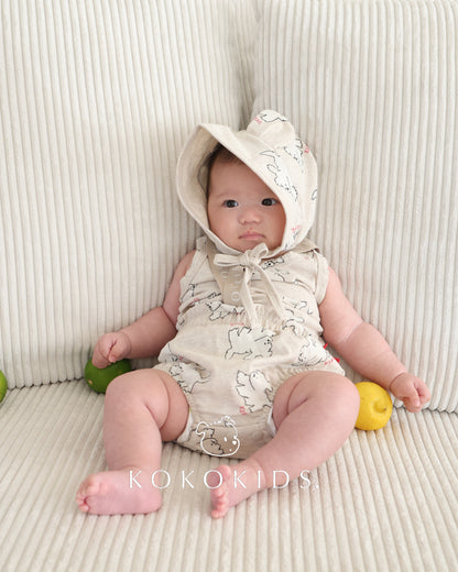 puppy baby sus bloomer / bib / bonnet