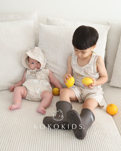 puppy baby sus bloomer / bib / bonnet