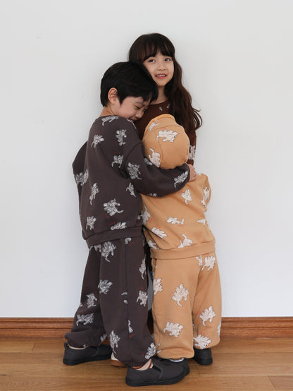 puppy pattern jogger pants / kids,Jr,mom