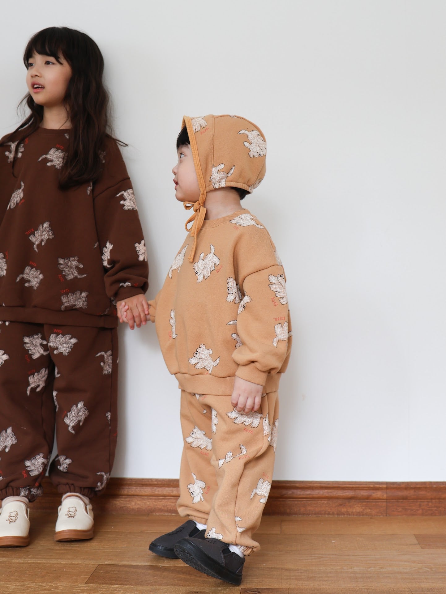 puppy pattern jogger pants / kids,Jr,mom