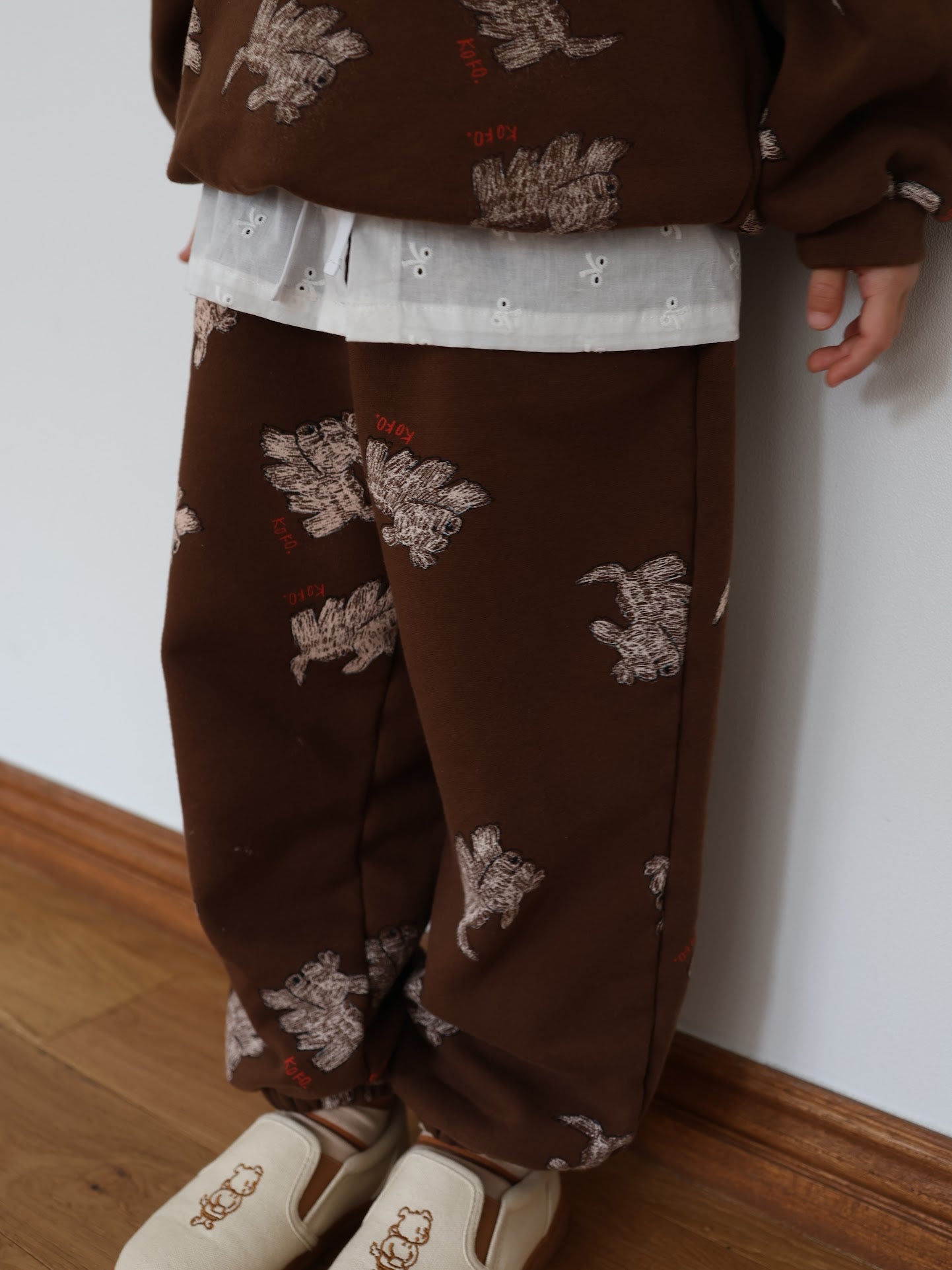 puppy pattern jogger pants / kids,Jr,mom