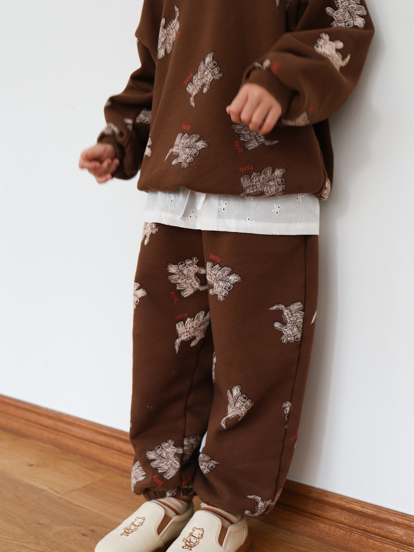 puppy pattern jogger pants / kids,Jr,mom