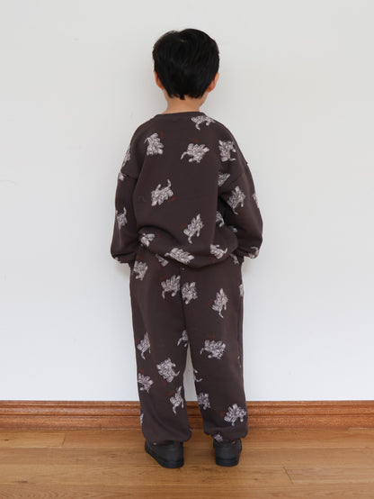 puppy pattern jogger pants / kids,Jr,mom