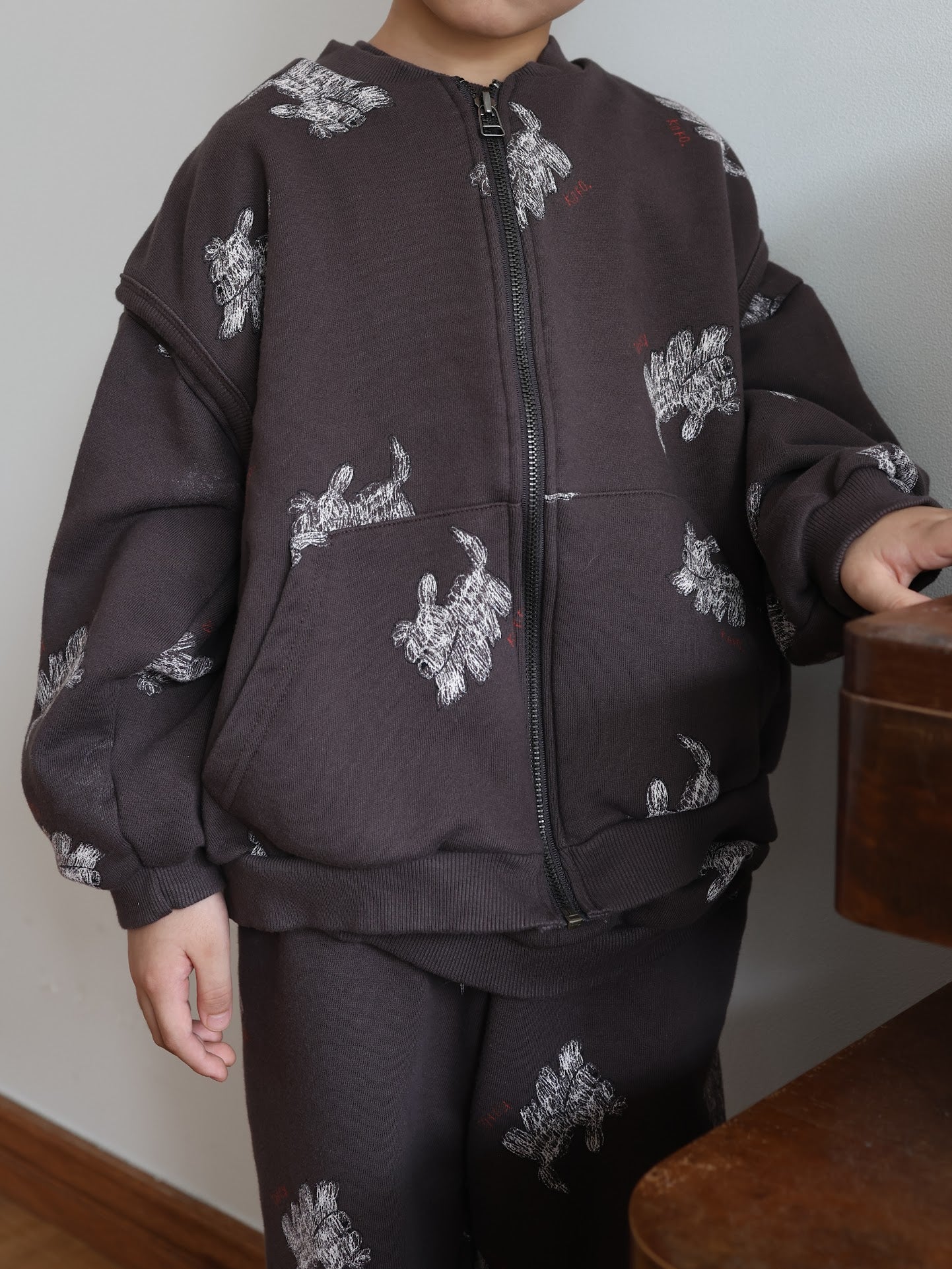 puppy pattern vest / kids,Jr