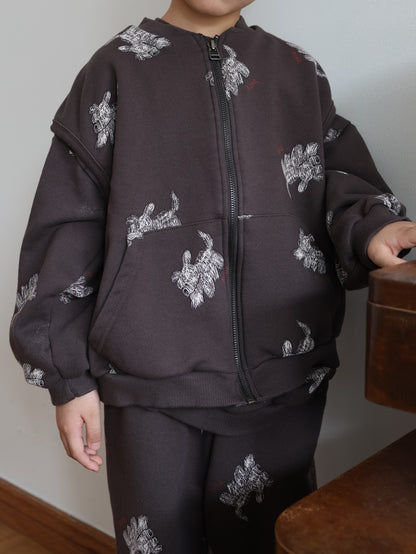 puppy pattern vest / kids,Jr