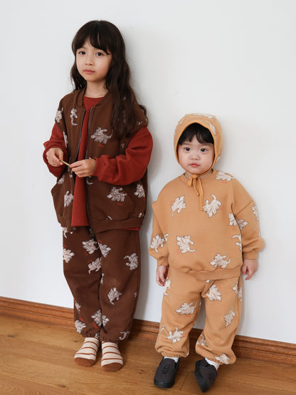 puppy pattern vest / kids,Jr