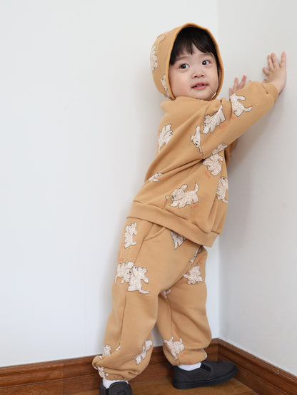 puppy pattern jogger pants / kids,Jr,mom