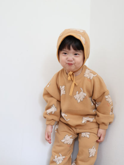 puppy baby rompers / puppy bonnet