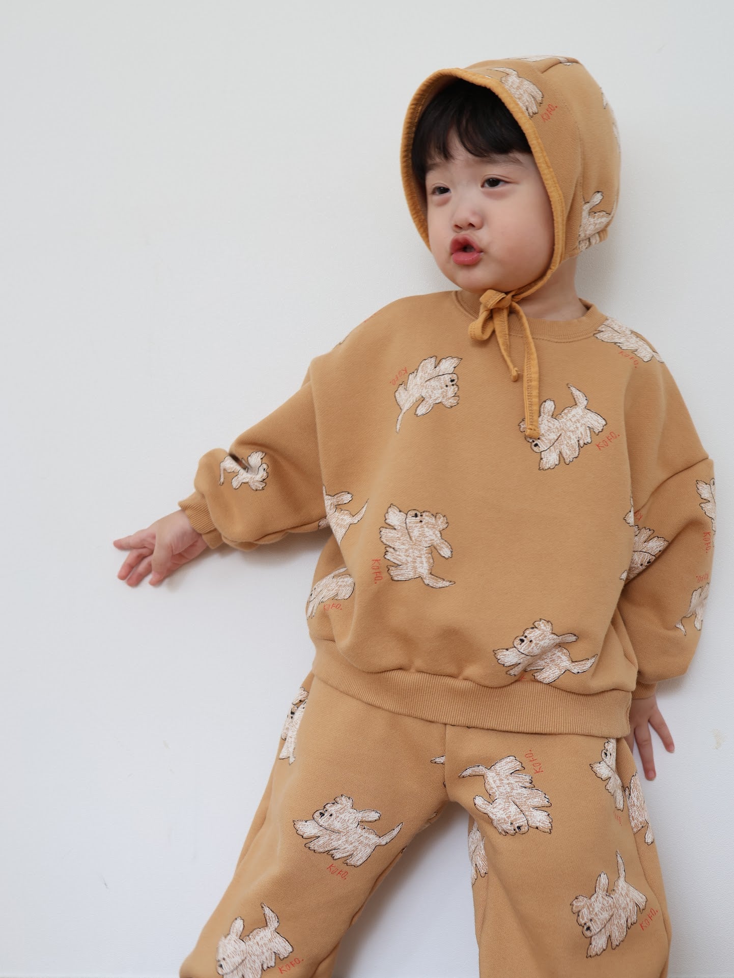 puppy pattern jogger pants / kids,Jr,mom