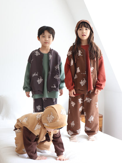 puppy pattern jogger pants / kids,Jr,mom