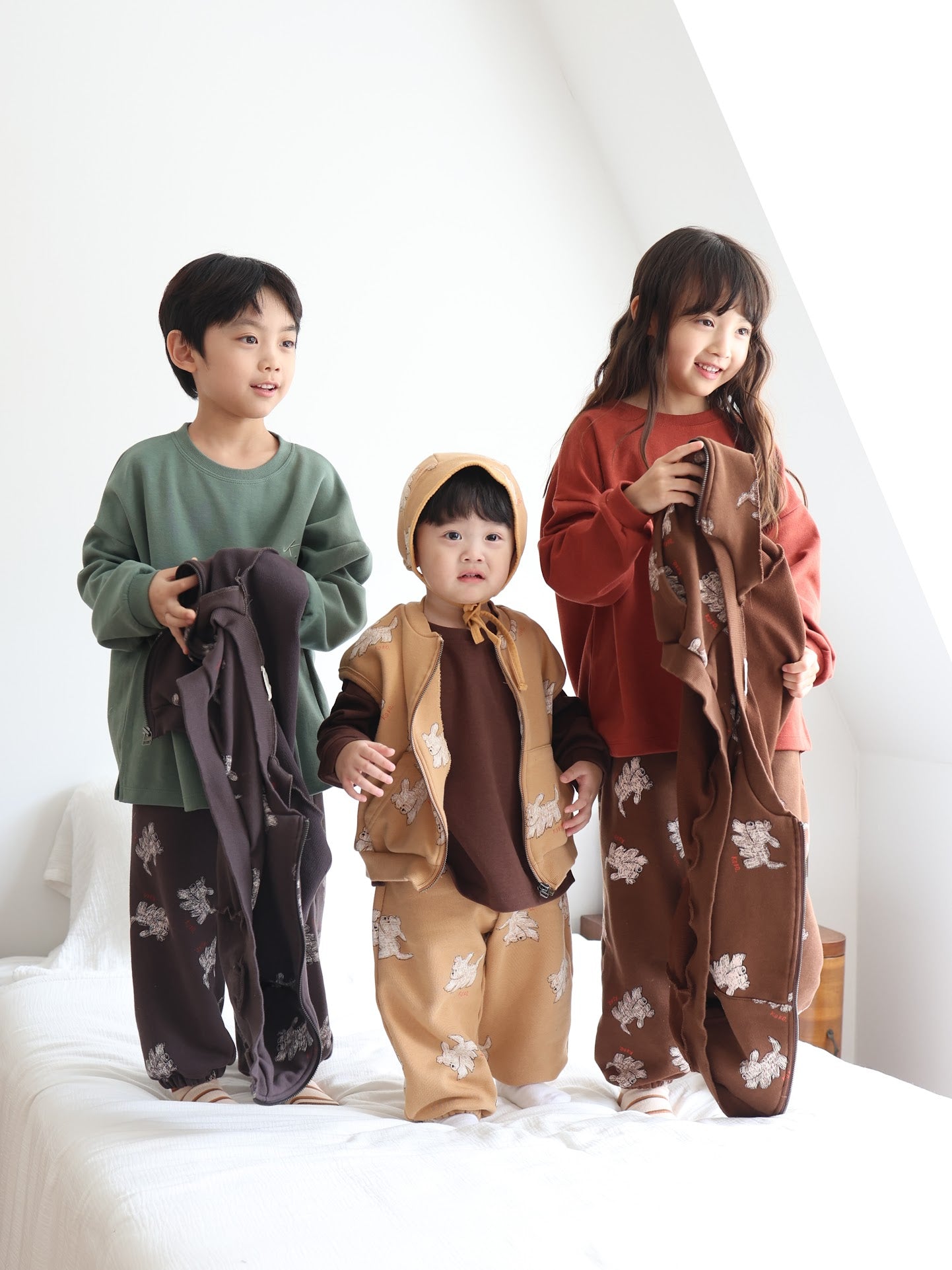 puppy pattern vest / kids,Jr