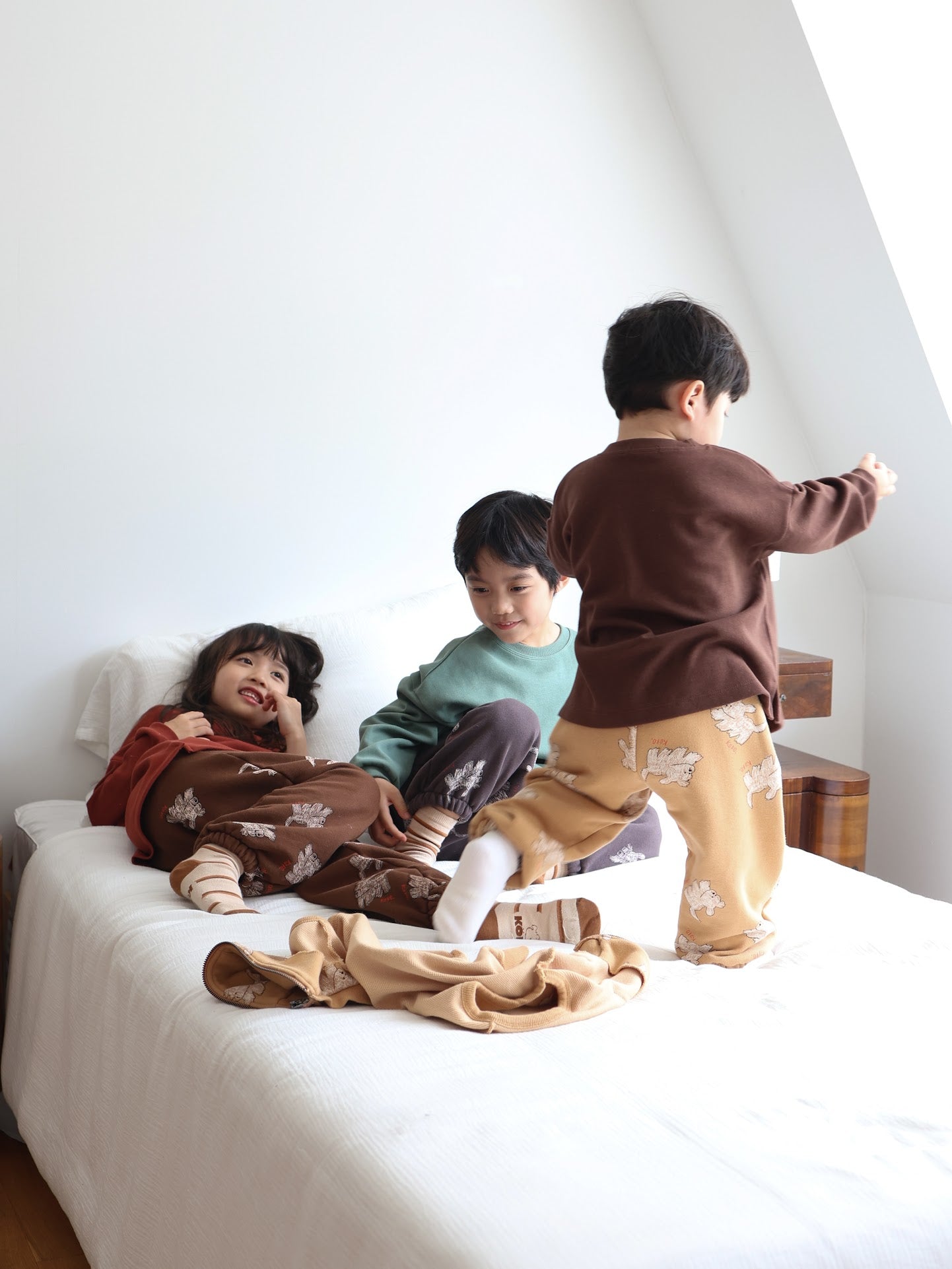 puppy pattern jogger pants / kids,Jr,mom