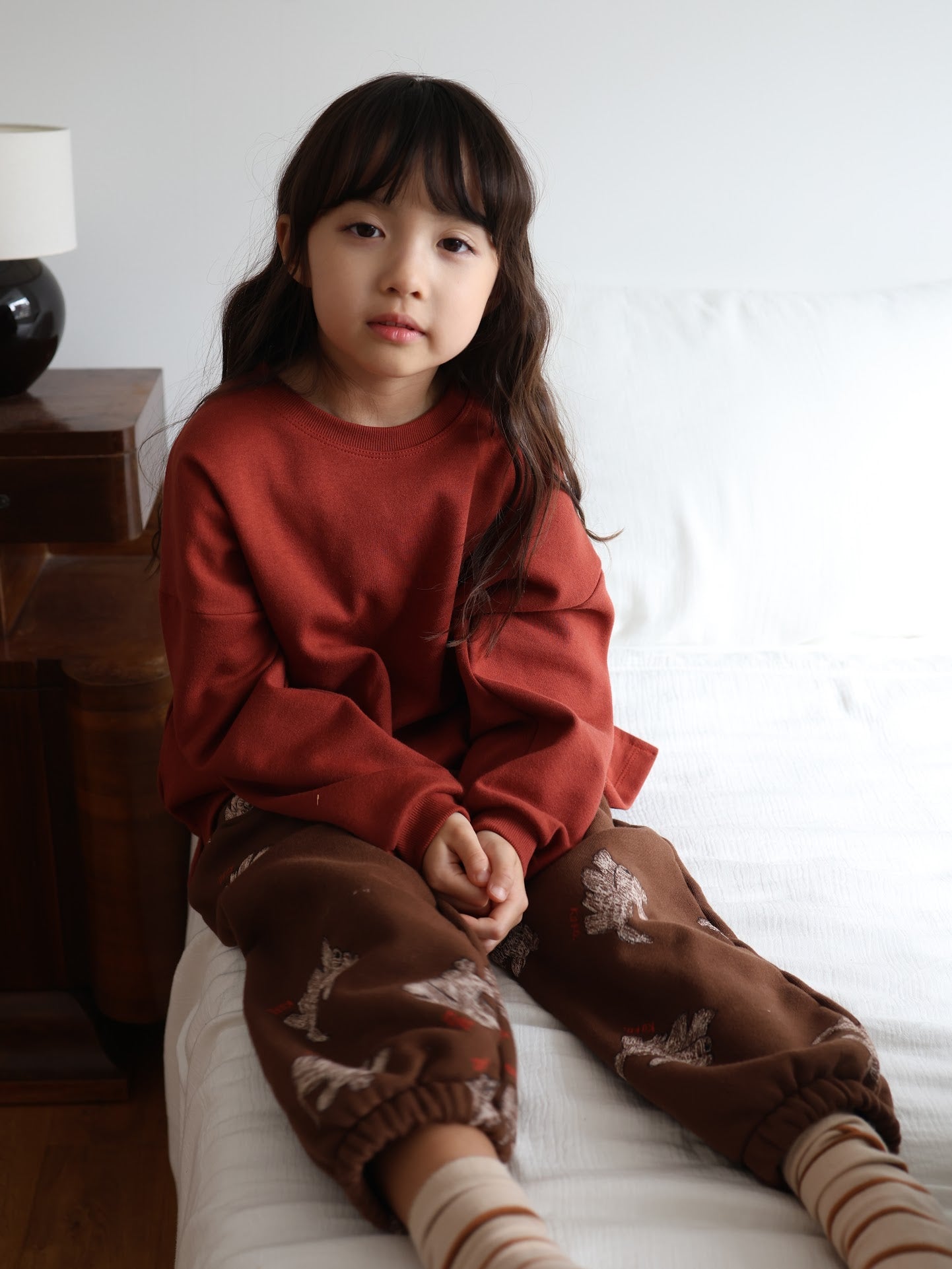 puppy pattern jogger pants / kids,Jr,mom