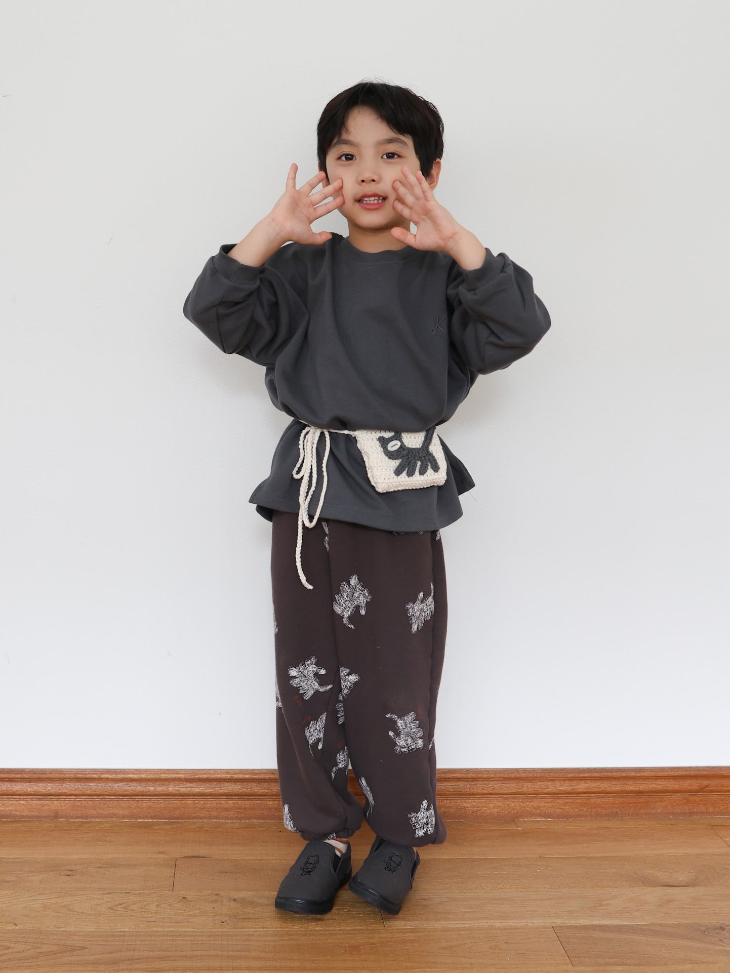 puppy pattern jogger pants / kids,Jr,mom