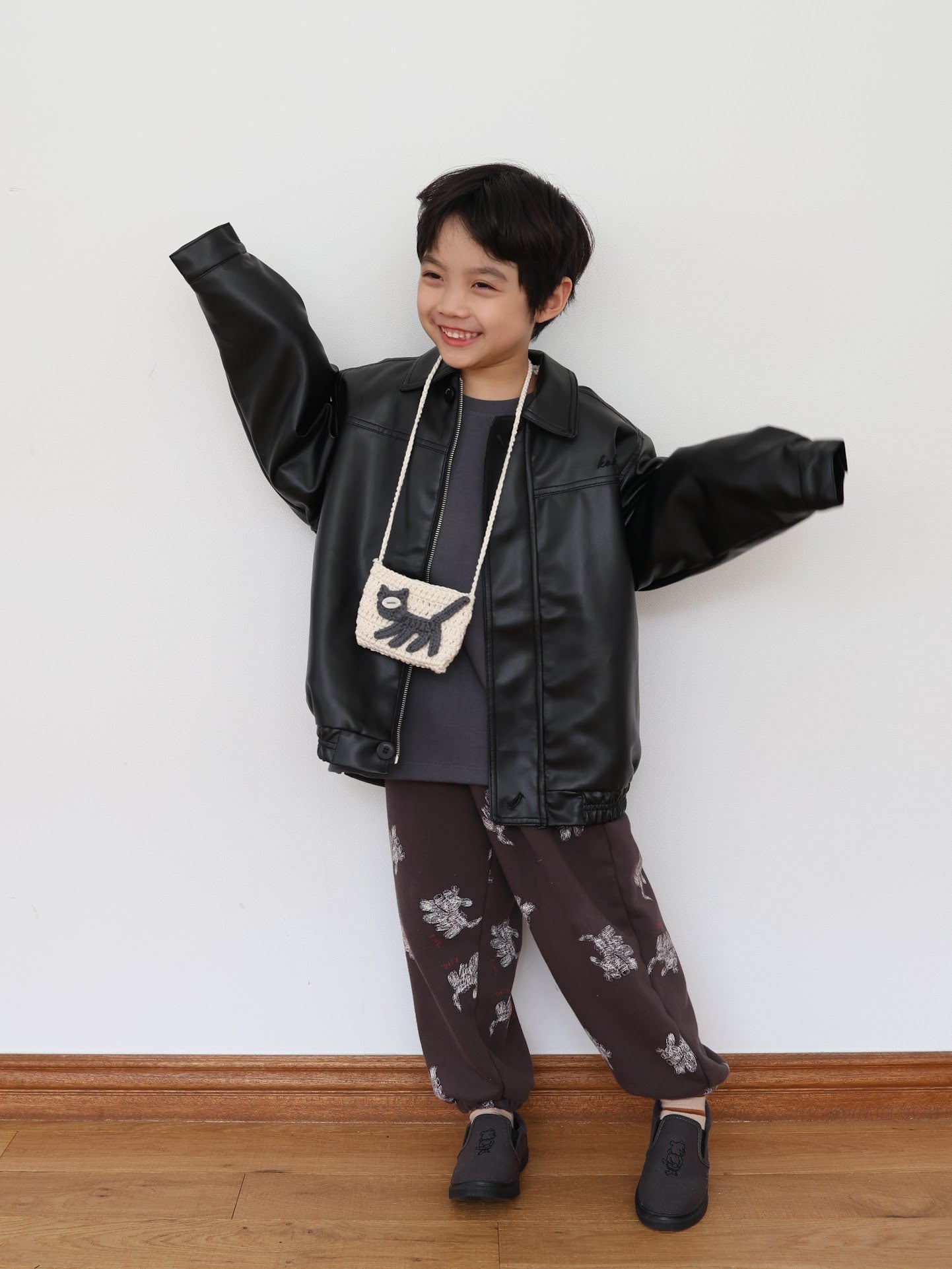 puppy pattern jogger pants / kids,Jr,mom