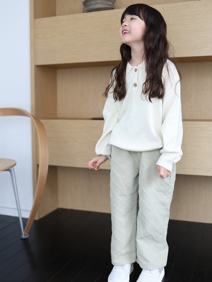 clover collar knit tops