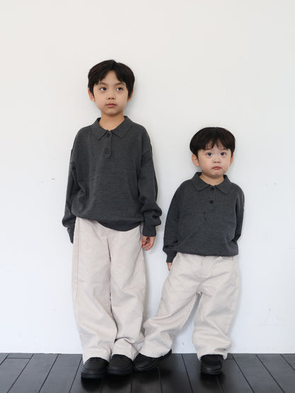 clover collar knit tops