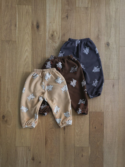 puppy pattern jogger pants / kids,Jr,mom