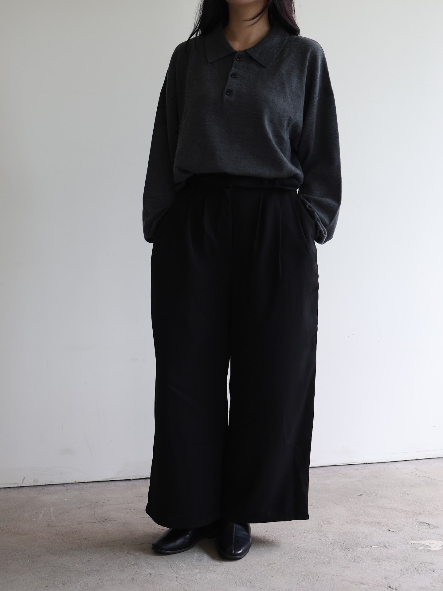 clover collar knit tops