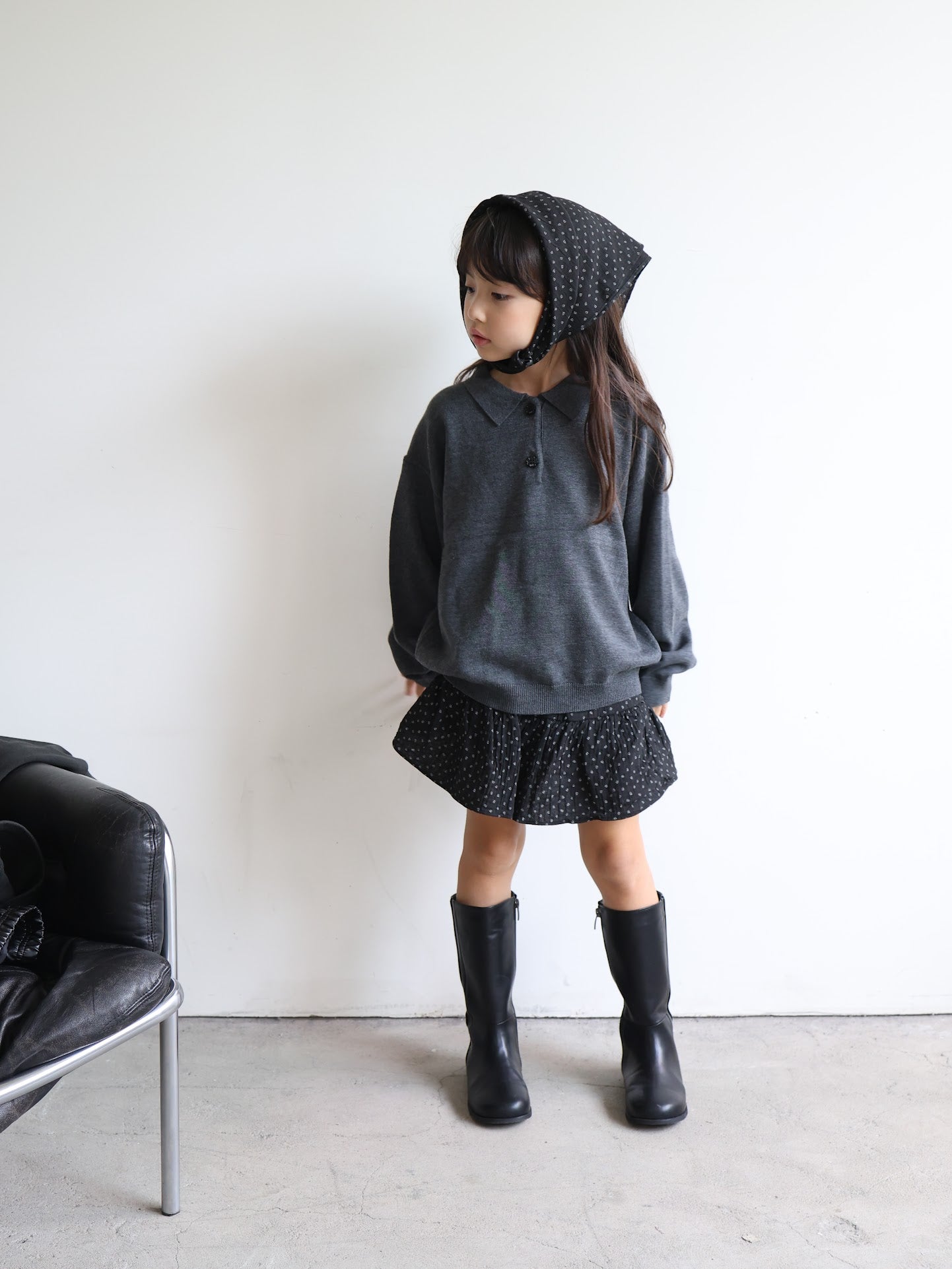 clover collar knit tops