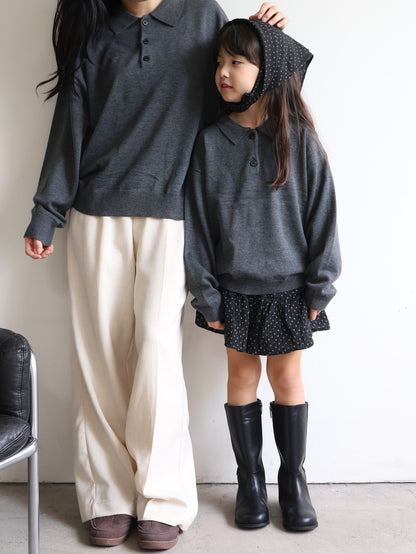 clover collar knit tops