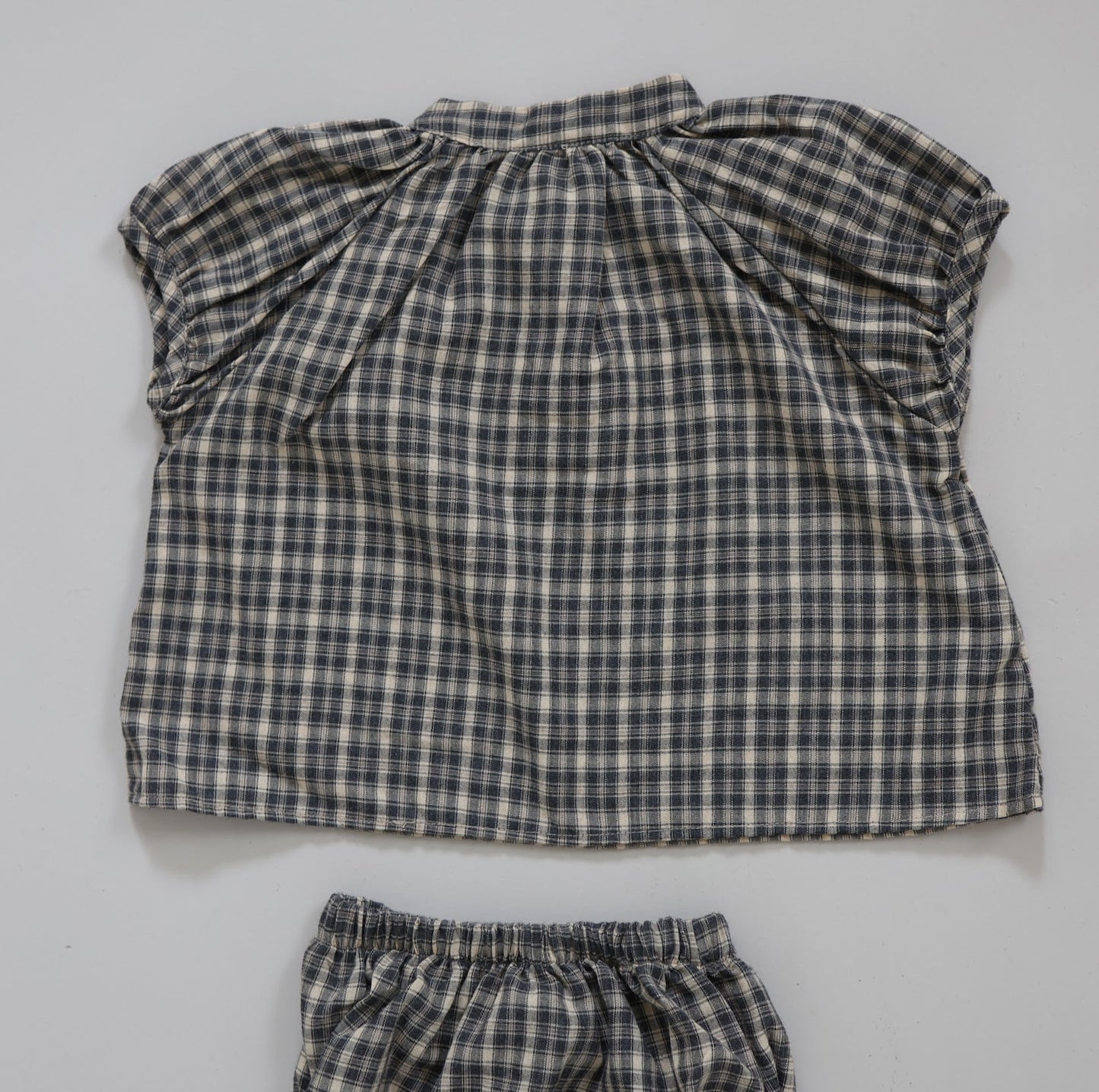 25ss check half baby bloomers set