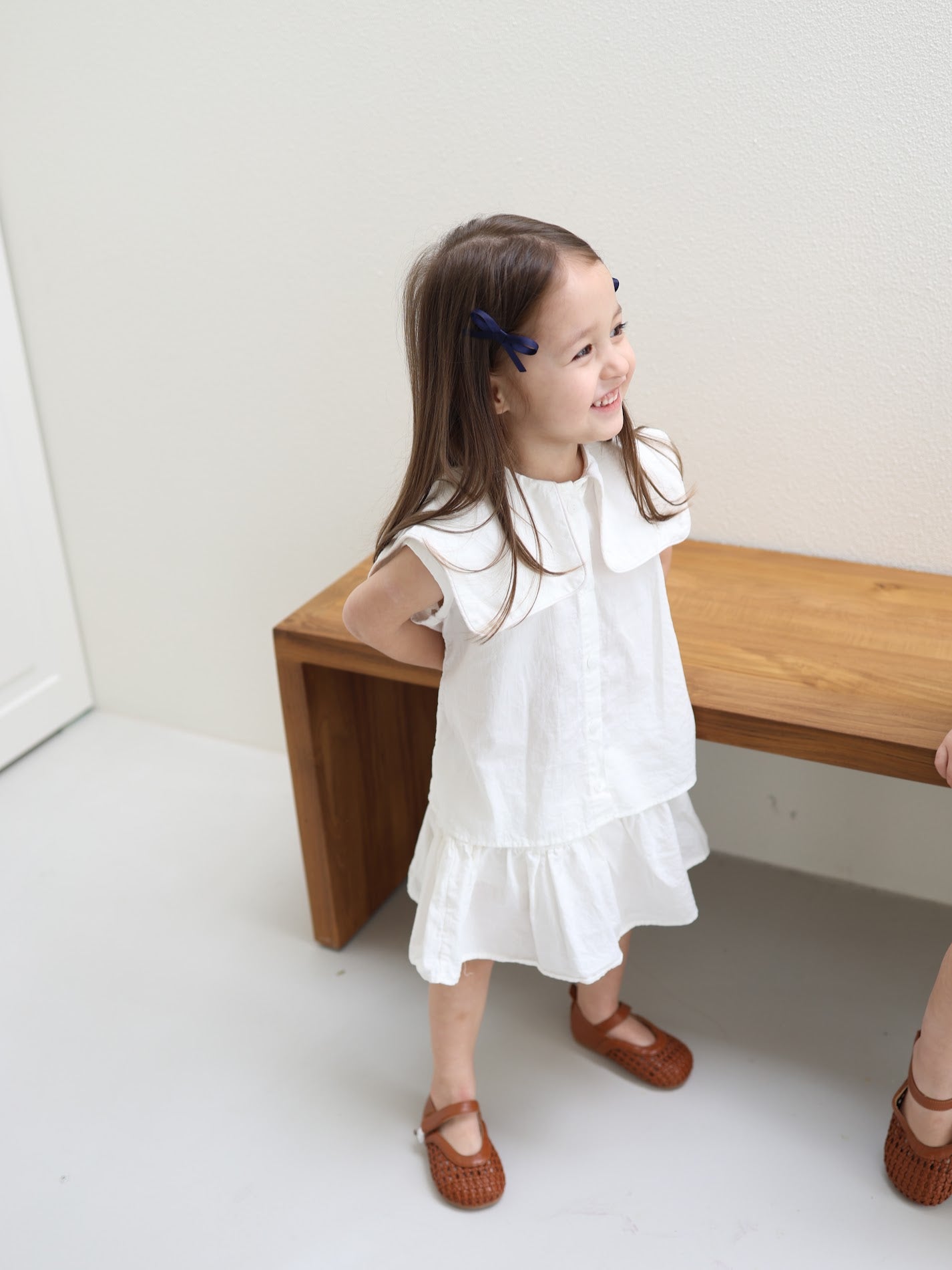 sailor nosleeve blouse