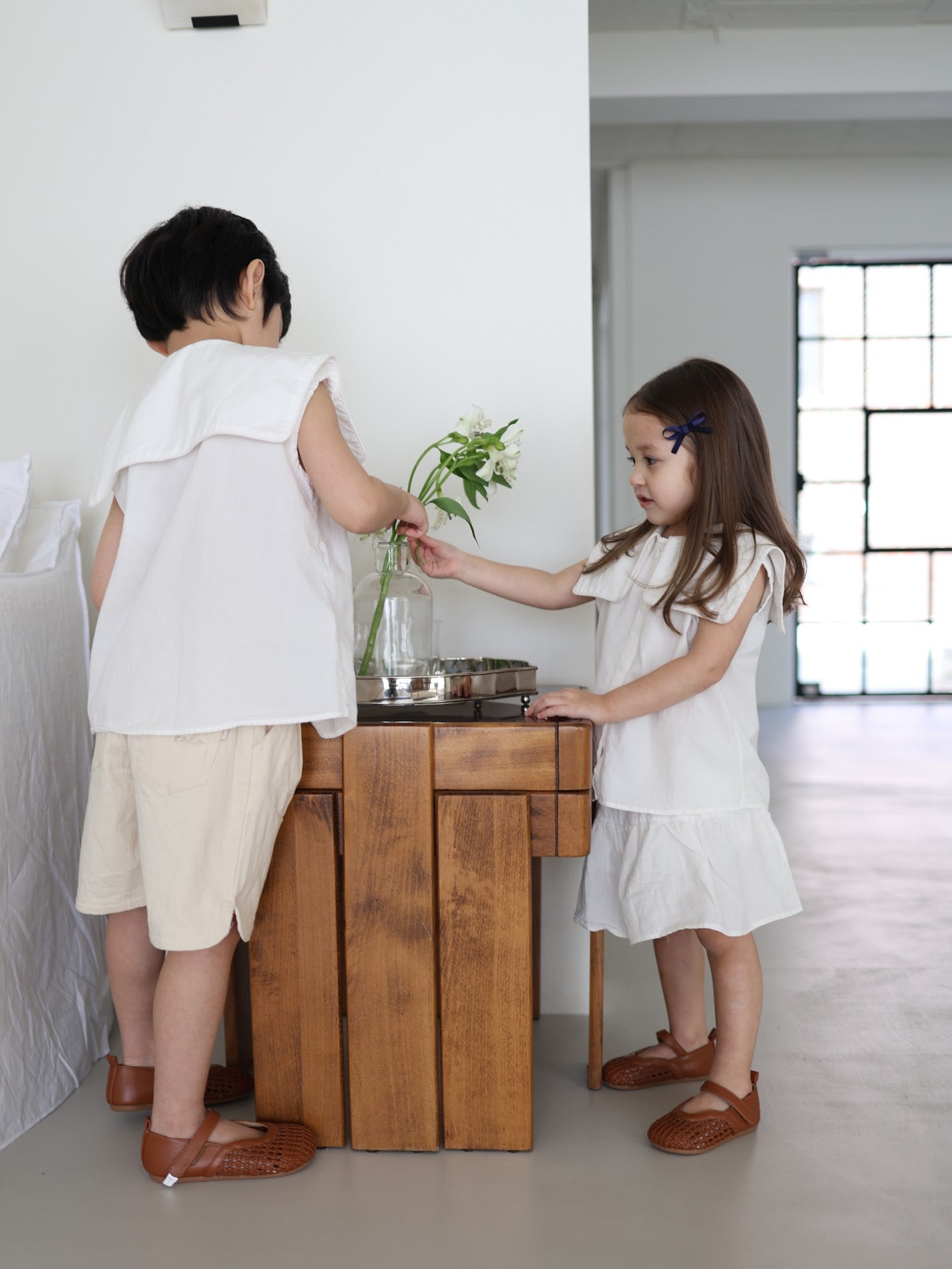 sailor nosleeve blouse